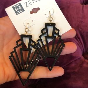 Black Resin Earrings